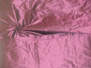100% Pure SILK TAFFETA FABRIC Pink x Black Color