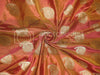 Mary Ann silk fabric with jacquard~Iridescent Orange