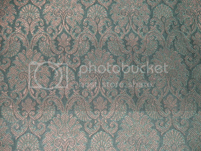 Spun Silk Brocade Fabric Green,Metallic Copper/Bronze & Black 44" wide BRO226[6]
