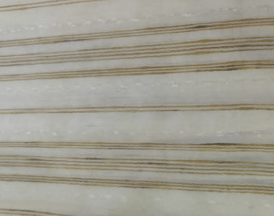 Art Tussar Silk x Gicha Ivory with Gold Stripes 44&quot; Wide [10945]
