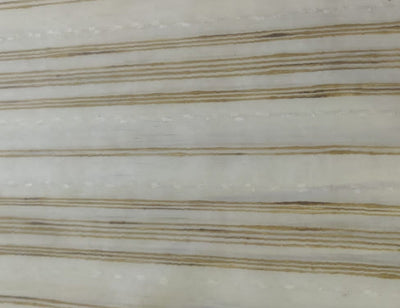 Art Tussar Silk x Gicha Ivory with Gold Stripes 44&quot; Wide