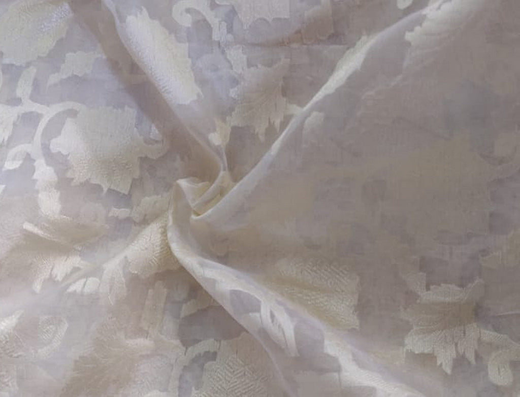 100% silk organza jacquard fabric 54&quot; by the yard