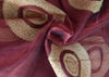 100% silk organza wine with jacquard design fabric 54&quot; by the yard