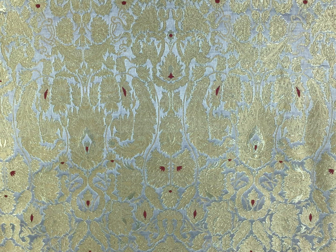 Silk Brocade king khab [kings dream] silver grey x metallic gold color 36" wide BRO782[1]