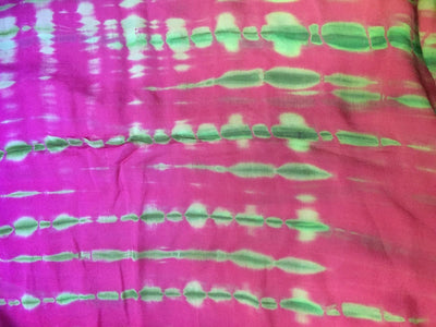 100% silk chiffon Pink and Green tie and dye fabric