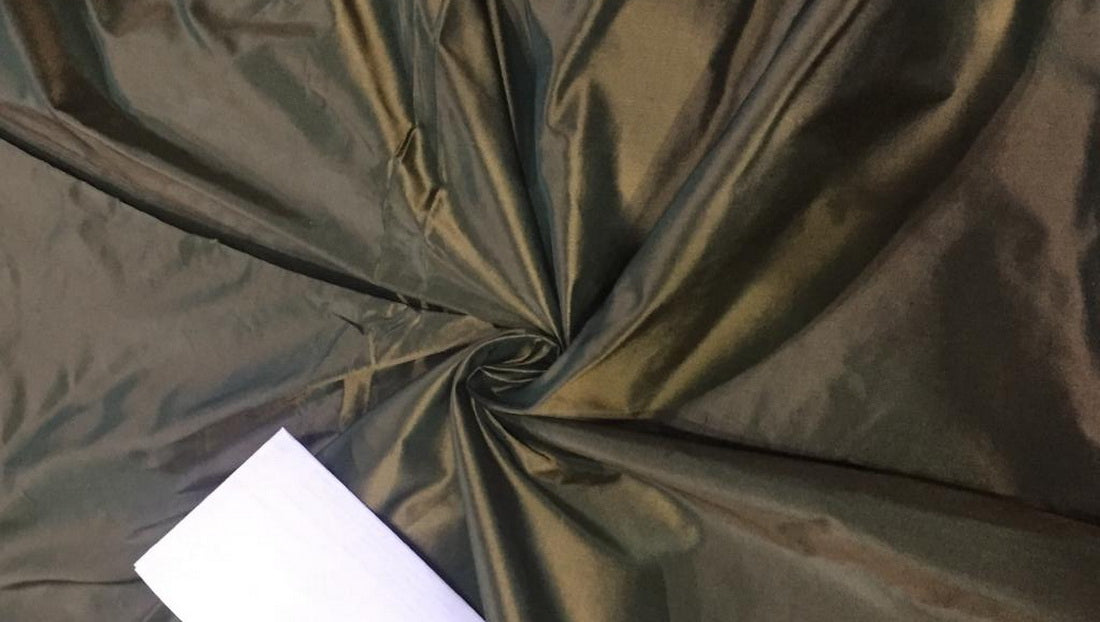 silk taffeta green/bronze iridescent ~44&quot; wide TAF58