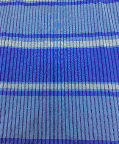 100% Pure Silk dupion Fabric royal blue and grey color ribbed stripe 54" wide DUPS68[1]