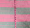 100% Pure Silk dupion PINK and GREEN stripe Fabric 54" wide