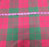100% PURE SILK DUPIONI FABRIC watermelon pink ,green and brown PLAIDS 54" wide DUPC126[2]