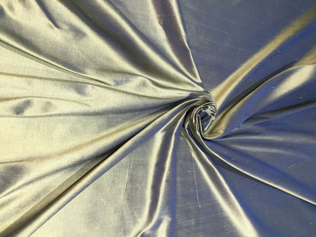 100% Pure silk dupion FABRIC iridescent blue x bright golden yellow COLOR 54" wide DUP332[1]