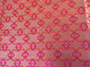 Silk Brocade fabric orange ,pink x metallic silver color 44" Wide BRO788[1]