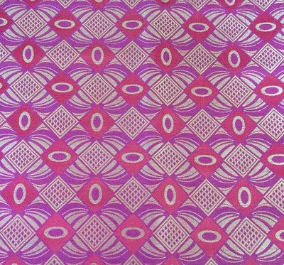 Silk Brocade fabric pink, purple x metallic silver color 44" wide BRO788[3]