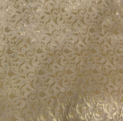 Silk Brocade Fabric Gold x Metallic Gold color 44" wide BRO789[4]