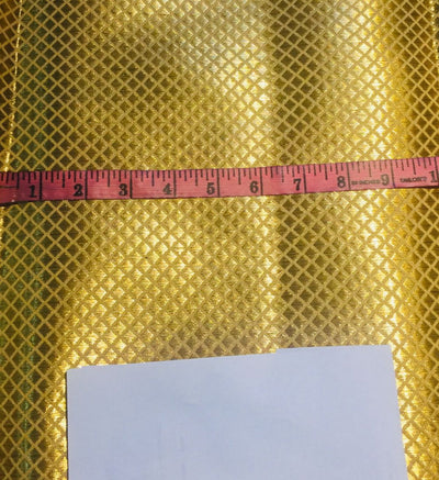 Silk Brocade fabric gold x metallic silver color 44" wide BRO770[4]