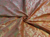 Silk Brocade fabric peach x metallic gold color 44" wide BRO790B[2]