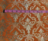 Silk Brocade fabric ORANGE x metallic silver COLOR 44" wide BRO790A[2]