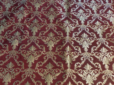Silk Brocade fabric red x metallic gold color 44" wide BRO790B[5]
