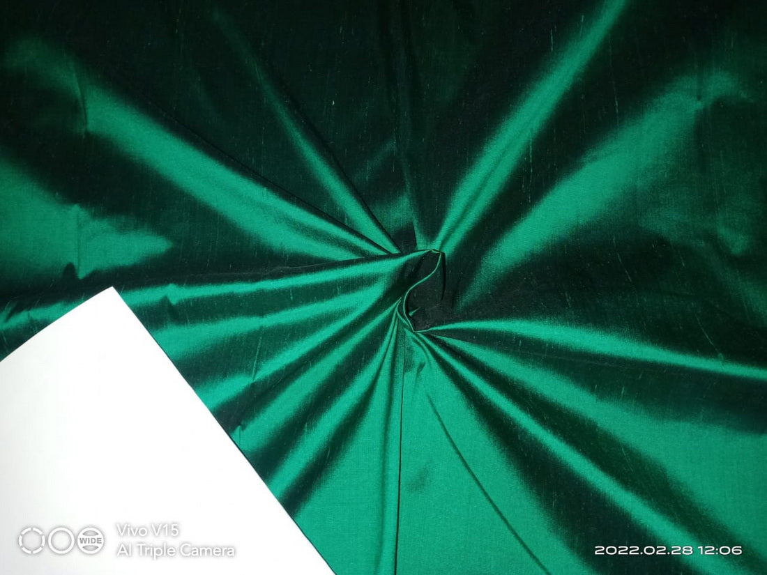 100% Pure silk dupion fabric green x black color 54" wide DUP337[2]