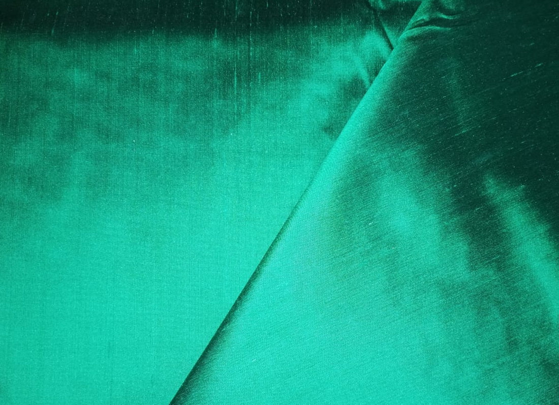 100% Pure silk dupion fabric green x black color 54" wide DUP337[2]