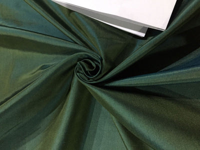 Pure Silk Taffeta fabric~ dark green x blue color 32 MOMME 54&quot; wide ~