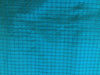 100% DUPION silk turquoise blue Waffle RIB plaid 54" wide DUPC35