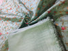 Silk Brocade fabric pastel sea green embroidered with a hint of gold color 44" wide BRO793[2]