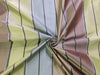100% Silk Taffeta satin stripes fabric multi color shades of dusty green, taupe, mauves 54&quot; wide.