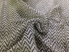 100% silk organza printed zig zag lines ivory and black fabric 44&quot; wide