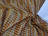 Silk Mary Ann fabric blush and dark mustard print 44" wide