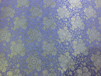 Silk Brocade fabric lilac and white gold floral color 44" wide BRO795[1]
