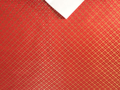 Silk Brocade fabric red and metallic gold color 44" wide BRO794[1]