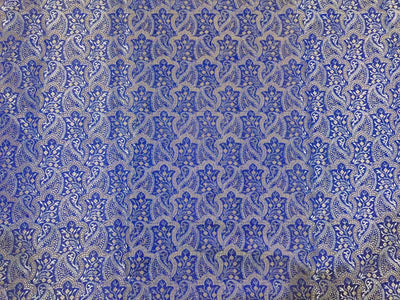 Silk Brocade fabric blue ,silver and gold color 44" wide BRO795[2]