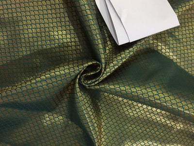 Silk Brocade fabric green and metallic gold color 44" wide BRO796[2]