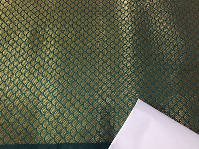 Silk Brocade fabric green and metallic gold color 44" wide BRO796[2]