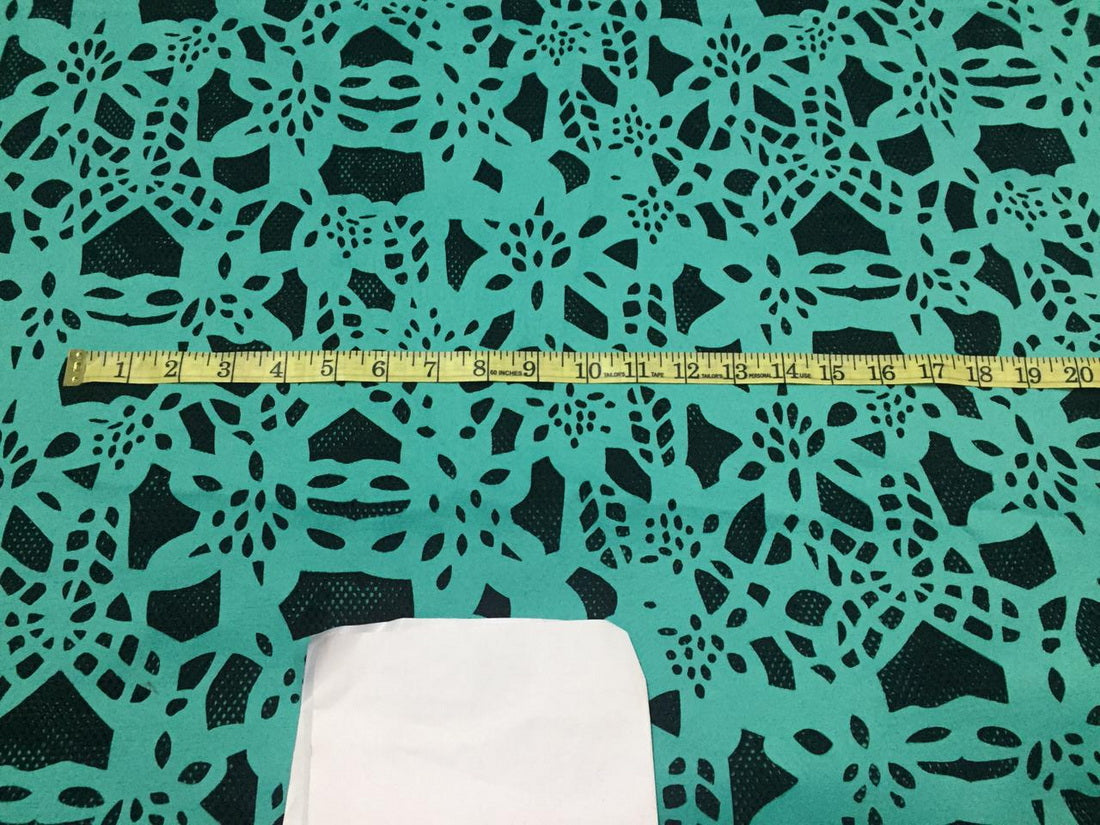Green Laser-Cut Scuba Knit Fabric ~ 60 inch wide