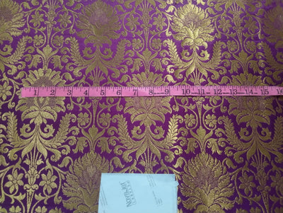 Silk Brocade fabric deep purple with metallic gold color 44" wide BRO802[2]