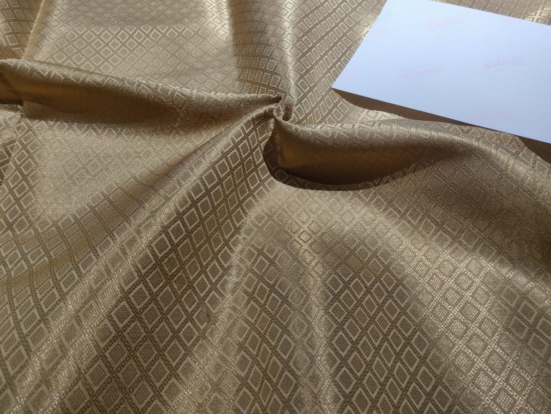 Silk Brocade fabric gold x metallic gold color 44" wide BRO770[3]
