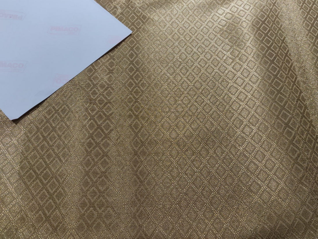Silk Brocade fabric gold x metallic gold color 44" wide BRO770[3]