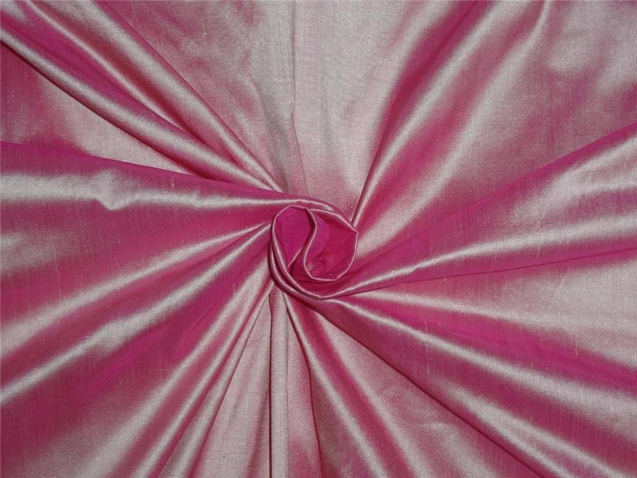 100% Pure Silk Dupioni Fabric Pink x Ivory COLOR 54" wide DUPA1[12]