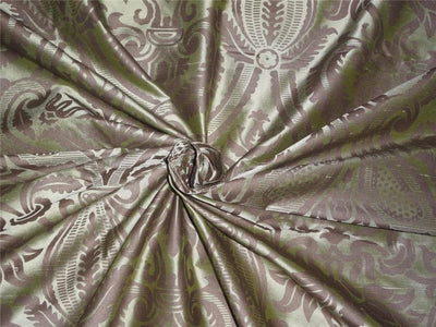 100% pure silk dupion fabric print olive green x brown colour 54&quot; wide DUP PRINT 36[2]