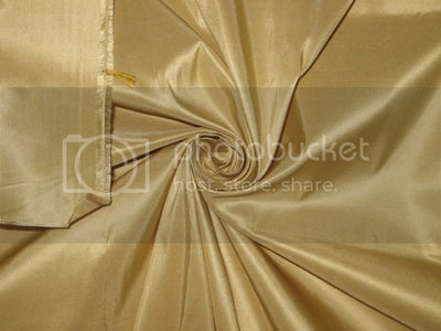 100% Pure SILK TAFFETA FABRIC Light Gold continuous piece 54&quot;