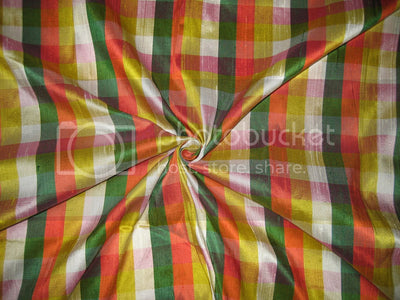 Silk Dupioni Multi color plaids Fabric