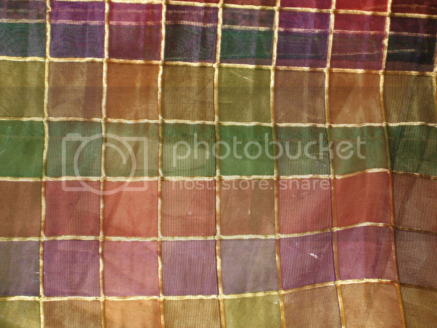 SILK ORGANZA FABRIC MULTI COLOR PLAIDS