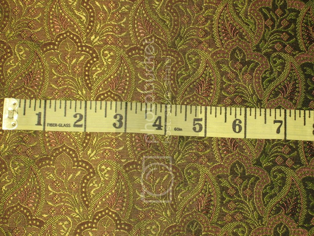 Silk Brocade fabric Green Colour 44" wide BRO178[2]