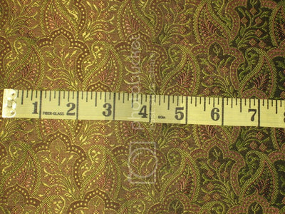 Silk Brocade fabric Green Colour 44" wide BRO178[2]