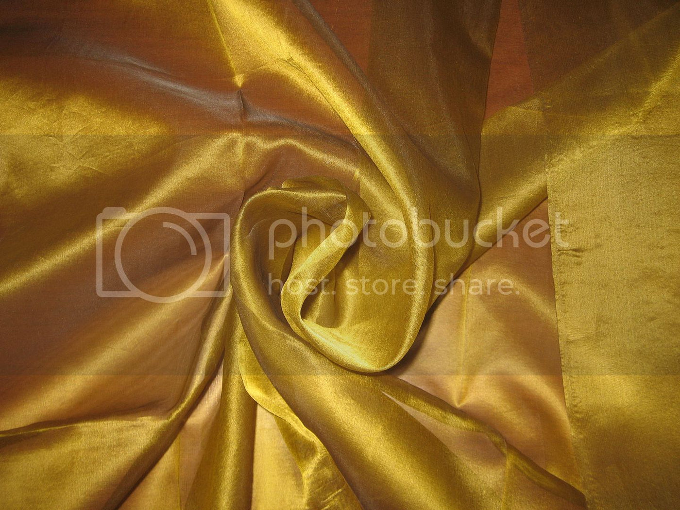 GOLD WITH BLACK SHOT SILK ORGANZA FABRIC 54&quot; WIDE