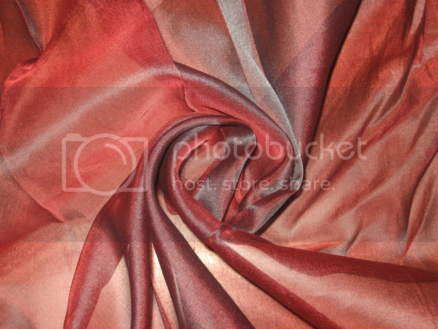 RED WITH BLACK SHOT SILK ORGANZA FABRIC 108&quot; WIDE