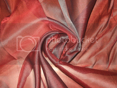 RED WITH BLACK SHOT SILK ORGANZA FABRIC 108&quot; WIDE