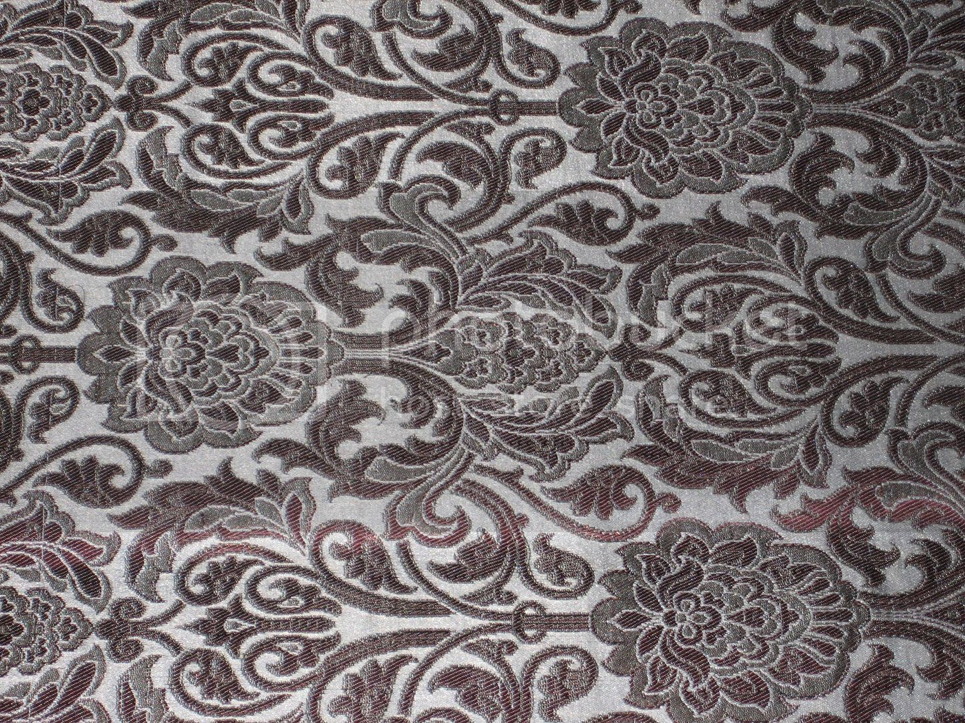 Silk Brocade Fabric Greyish Blue,Metallic &amp; Aubergine 36" wide BRO180[3] available for bulk preorder