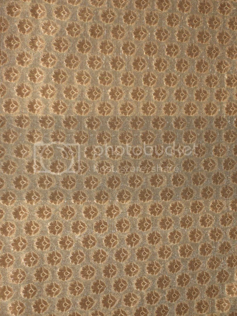Silk Brocade Fabric Champagne &amp; Metallic Gold color 44" wide BRO185[4]